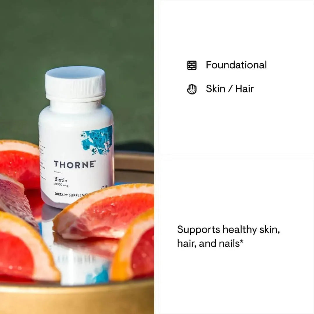 THORNE RESEARCH - Thorne Biotin 8 60 Capsulas - The Red Vitamin MX - Suplementos Alimenticios - {{ shop.shopifyCountryName }}