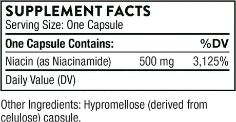 THORNE RESEARCH - THORNE Niacinamide 500Mg. 180 Capsulas - The Red Vitamin MX - Suplementos Alimenticios - {{ shop.shopifyCountryName }}