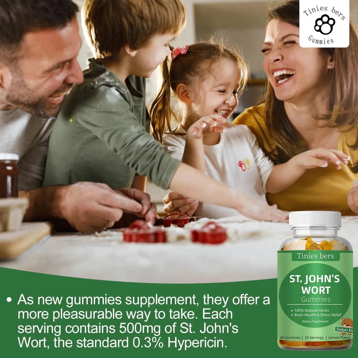 TINIES BERS - Tinies bers St John's Wort Gummies 500Mg. 60 Gomitas - The Red Vitamin MX - Suplementos Alimenticios - {{ shop.shopifyCountryName }}