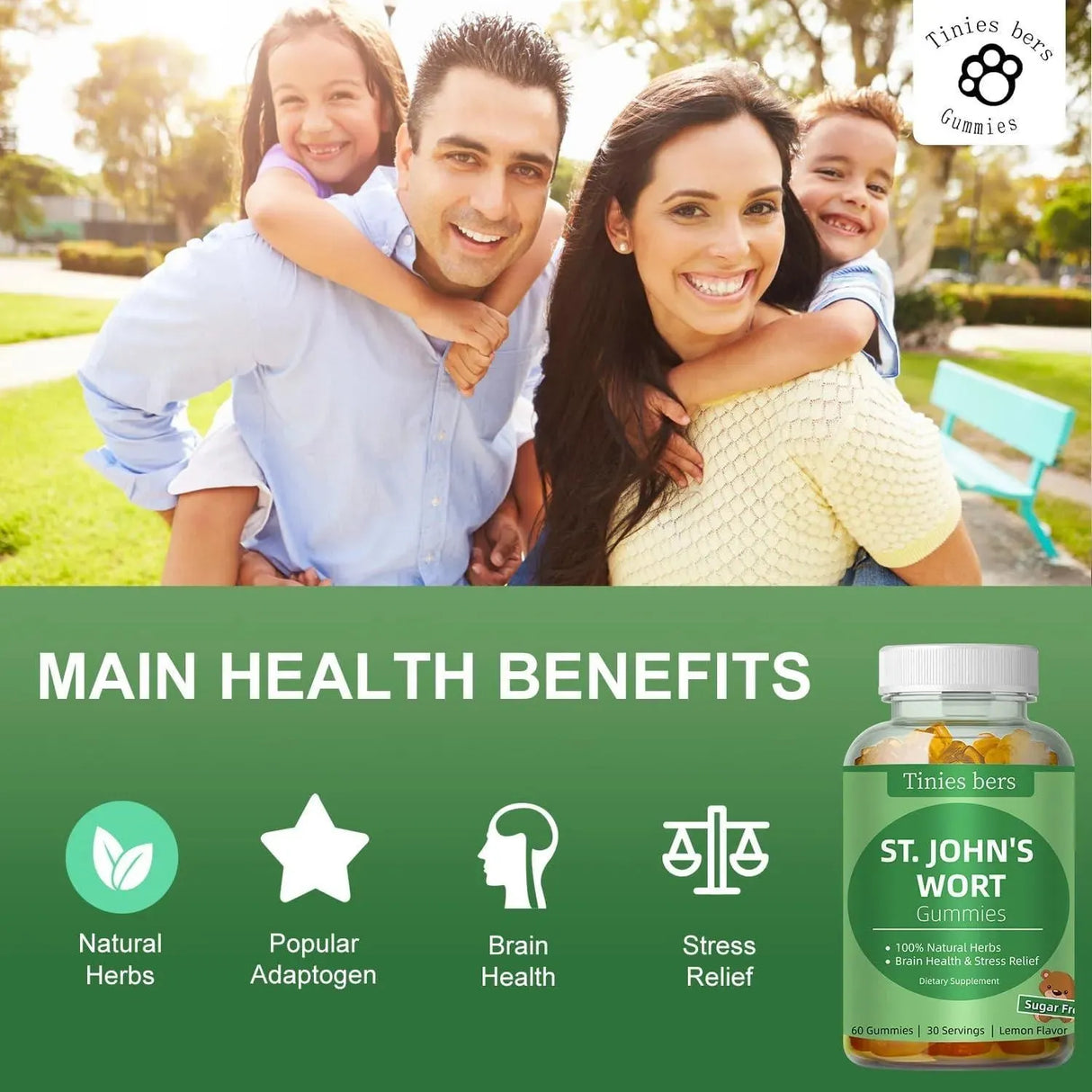 TINIES BERS - Tinies bers St John's Wort Gummies 500Mg. 60 Gomitas - The Red Vitamin MX - Suplementos Alimenticios - {{ shop.shopifyCountryName }}