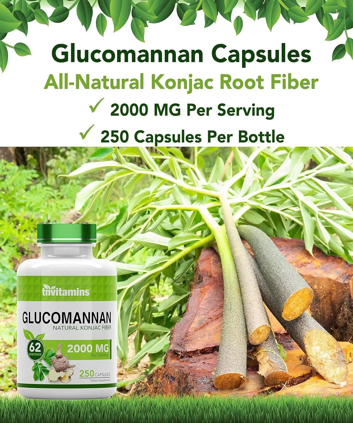TNTVITAMINS - tnvitamins Glucomannan 2000Mg. 250 Capsulas - The Red Vitamin MX - Suplementos Alimenticios - {{ shop.shopifyCountryName }}