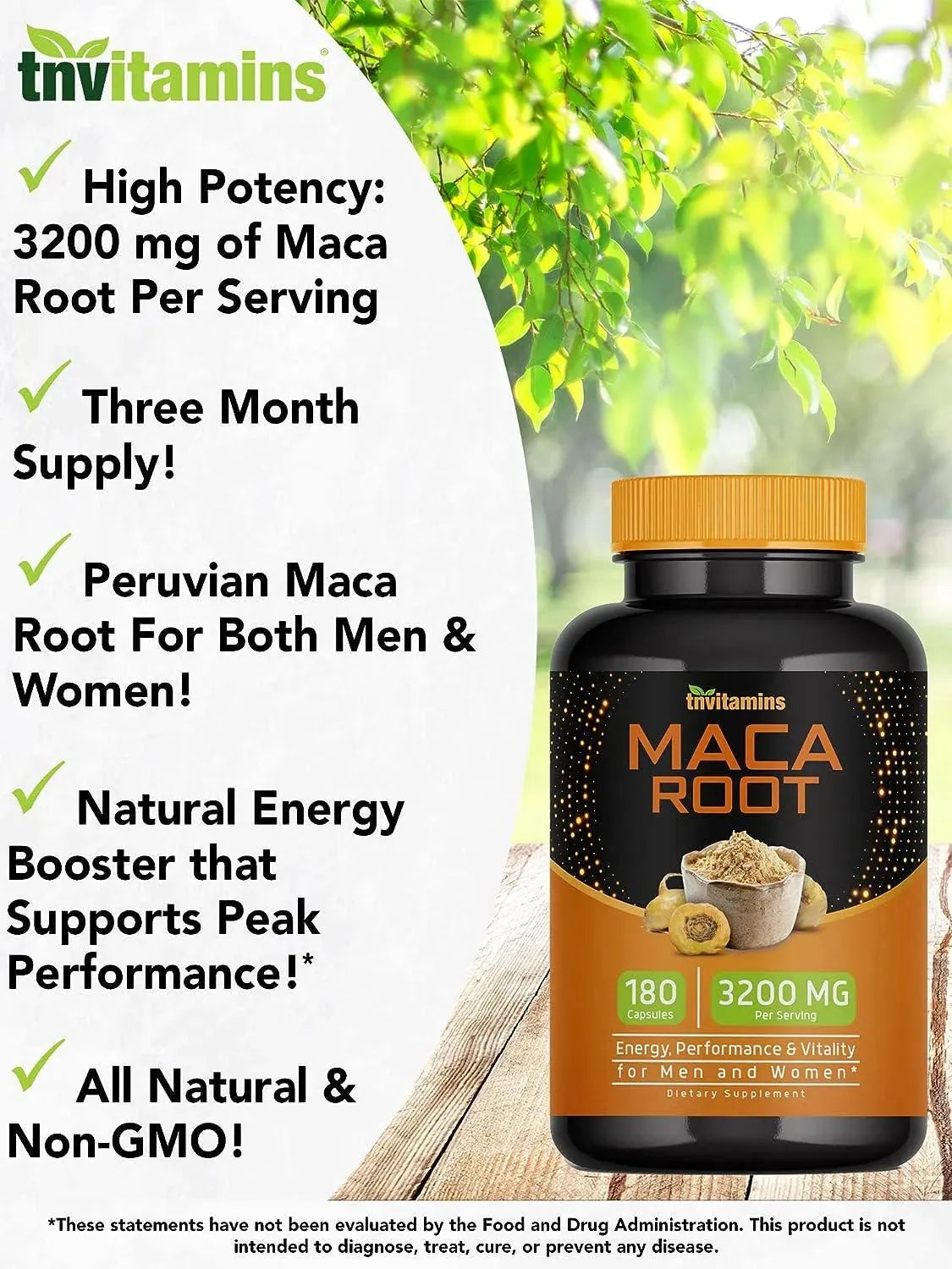 TNTVITAMINS - tnvitamins Maca Root Capsules 3200Mg. 180 Capsulas - The Red Vitamin MX - Suplementos Alimenticios - {{ shop.shopifyCountryName }}