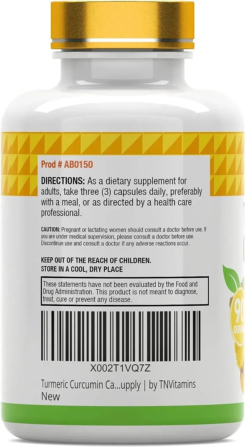 TNTVITAMINS - tnvitamins Turmeric Curcumin with Black Pepper 1500Mg. 270 Capsulas - The Red Vitamin MX - Suplementos Alimenticios - {{ shop.shopifyCountryName }}