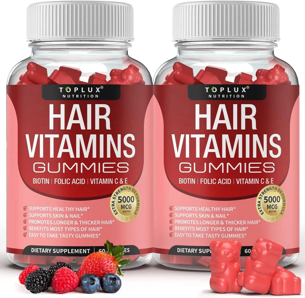 TOPLUX - Toplux Hair Vitamins Gummies 60 Gomitas 2 Pack - The Red Vitamin MX - Suplementos Alimenticios - {{ shop.shopifyCountryName }}