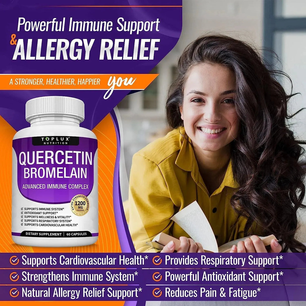 TOPLUX - Toplux Quercetin with Bromelain 1200Mg. 60 Capsulas - The Red Vitamin MX - Suplementos Alimenticios - {{ shop.shopifyCountryName }}