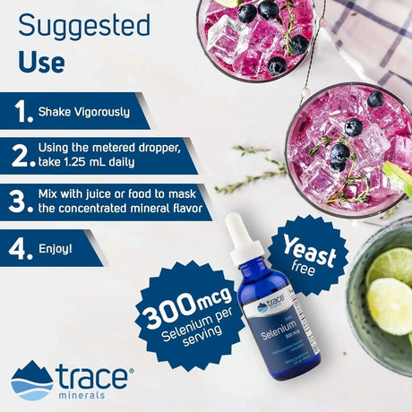 TRACE MINERALS - Trace Minerals Liquid Ionic Selenium 300mcg 118Ml. - The Red Vitamin MX - Suplementos Alimenticios - {{ shop.shopifyCountryName }}