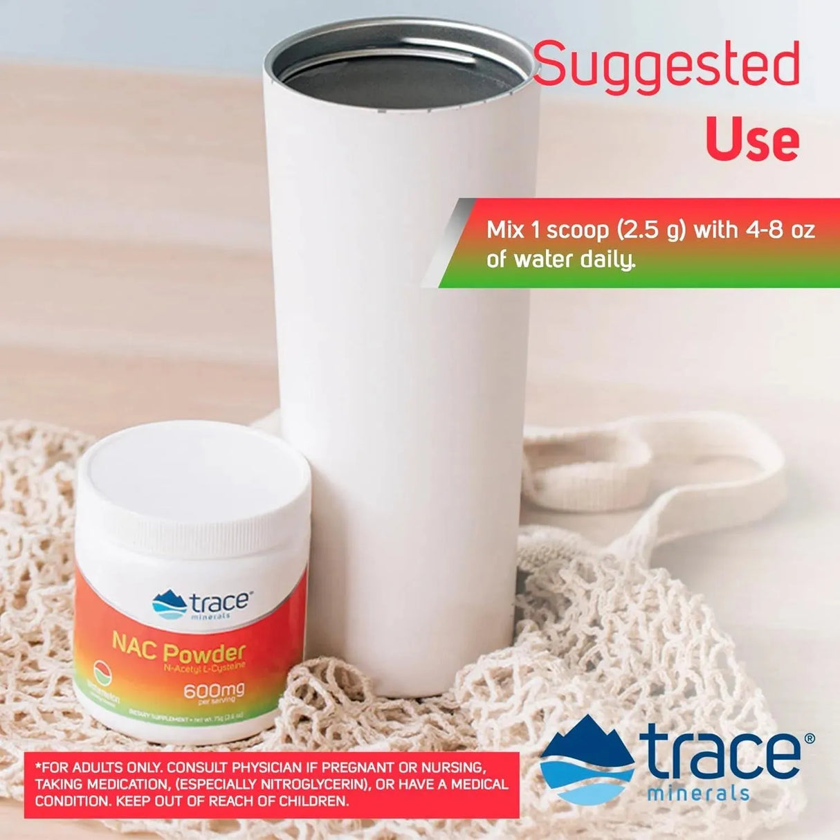 TRACE MINERALS - Trace Minerals NAC Powder with N-Acetyl L-Cysteine 75Gr. - The Red Vitamin MX - Suplementos Alimenticios - {{ shop.shopifyCountryName }}