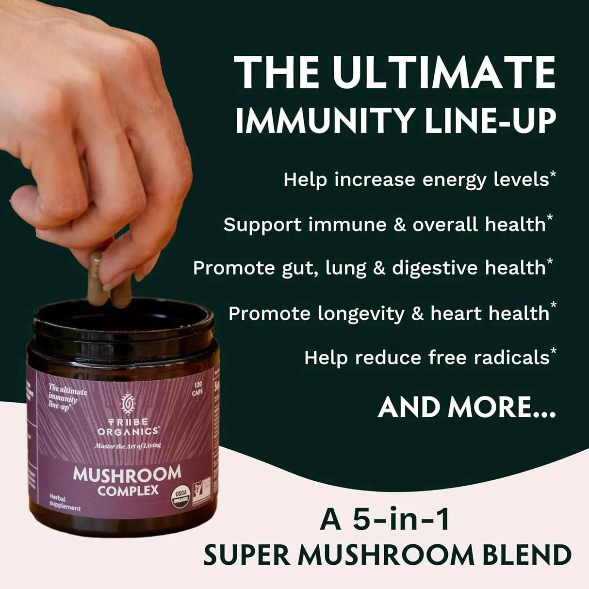 TRIBE ORGANICS - Tribe Organics Mushroom Complex 120 Capsulas - The Red Vitamin MX - Suplementos Alimenticios - {{ shop.shopifyCountryName }}