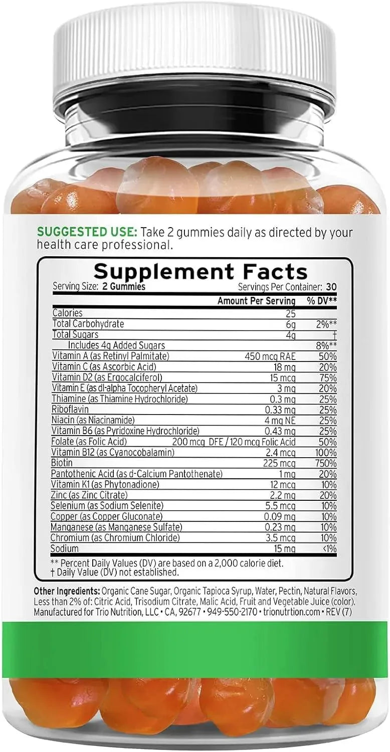 TRIO NUTRITION - Trio Nutrition Adult Daily Multivitamin 60 Gomitas - The Red Vitamin MX - Suplementos Alimenticios - {{ shop.shopifyCountryName }}