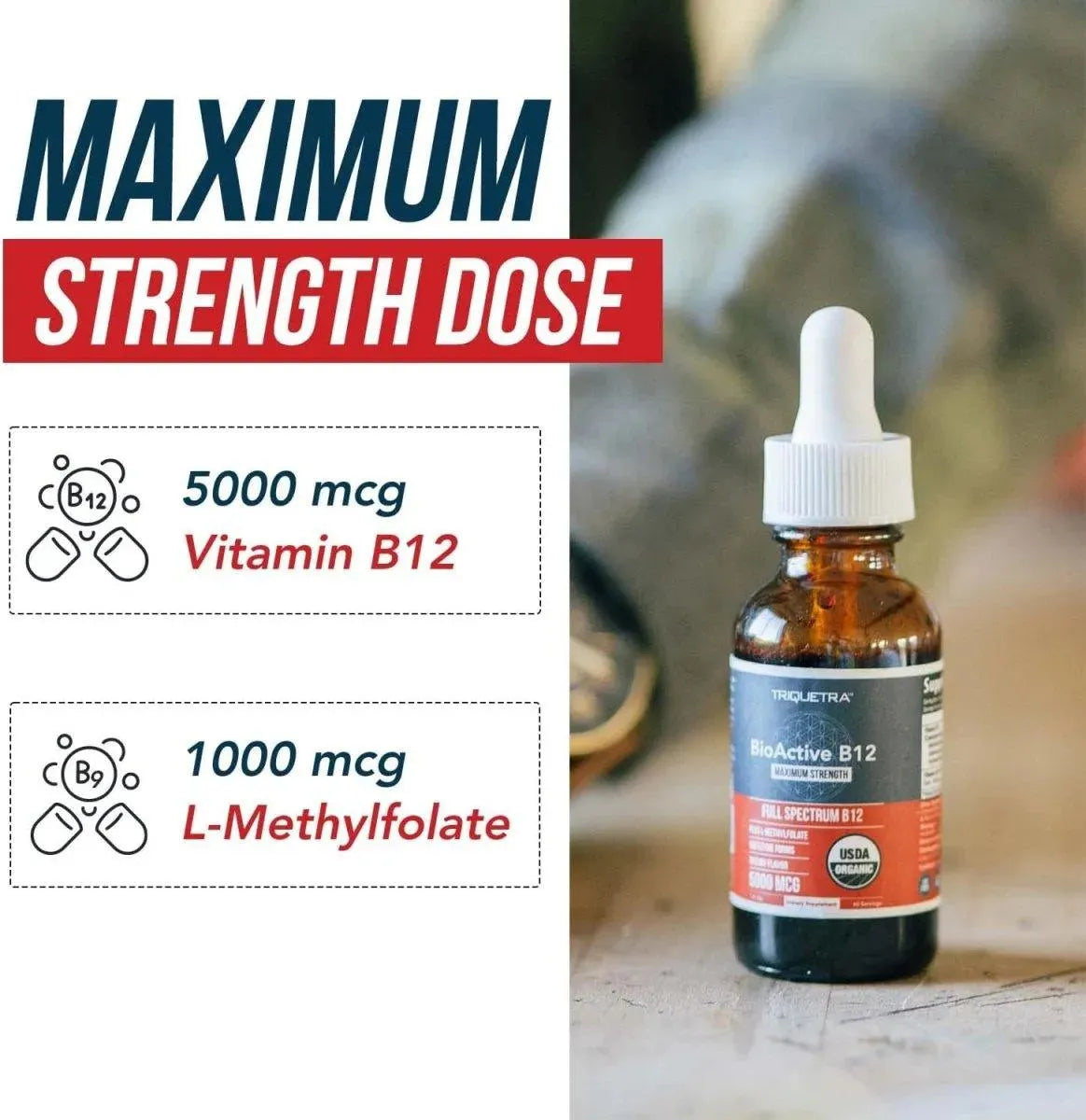 TRIQUETRA - BioActive Vitamin B12 5000mcg 1 Fl.Oz. - The Red Vitamin MX - Suplementos Alimenticios - {{ shop.shopifyCountryName }}