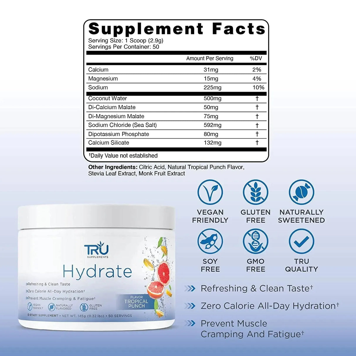 TRU HYDRATE - TRU Hydrate Electrolyte Hydration Powder Tropical Punch 50 Servicios - The Red Vitamin MX - Suplementos Alimenticios - {{ shop.shopifyCountryName }}