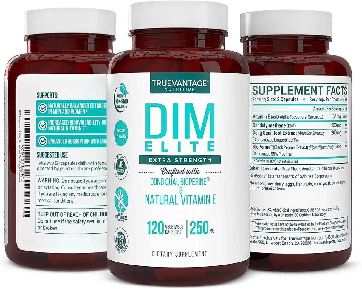 TRUEVANTAGE NUTRITION - Truevantage Nutrition DIM Supplement 250Mg. 120 Capsulas - The Red Vitamin MX - Suplementos Alimenticios - {{ shop.shopifyCountryName }}