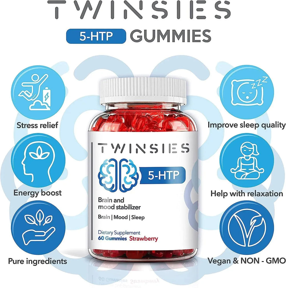 TWINSIES - Twinsies 5-HTP Gummies 200Mg. with L-Tryptophan Supplement 60 Gomitas - The Red Vitamin MX - Suplementos Alimenticios - {{ shop.shopifyCountryName }}