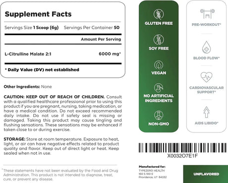 TYPE ZERO - Type Zero L-Citrulline Malate Powder 2:1 300Gr. - The Red Vitamin MX - Suplementos Alimenticios - {{ shop.shopifyCountryName }}