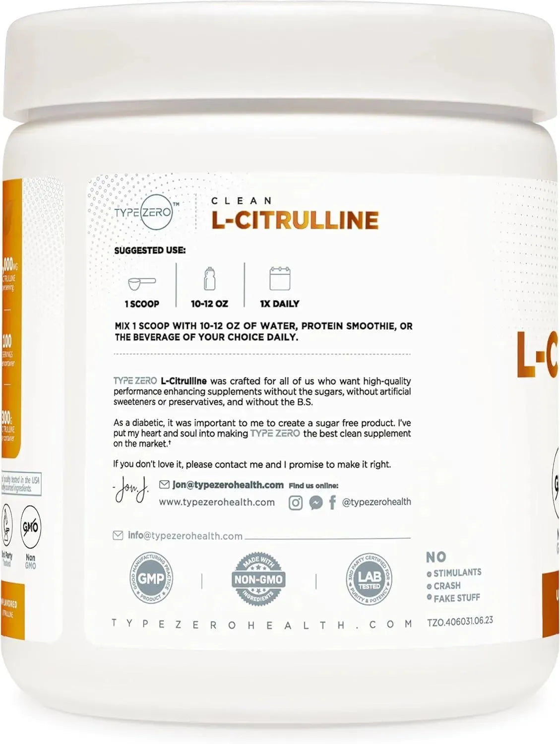 TYPE ZERO - Type Zero Pure L-Citrulline Base Powder 300Gr. - The Red Vitamin MX - Suplementos Alimenticios - {{ shop.shopifyCountryName }}