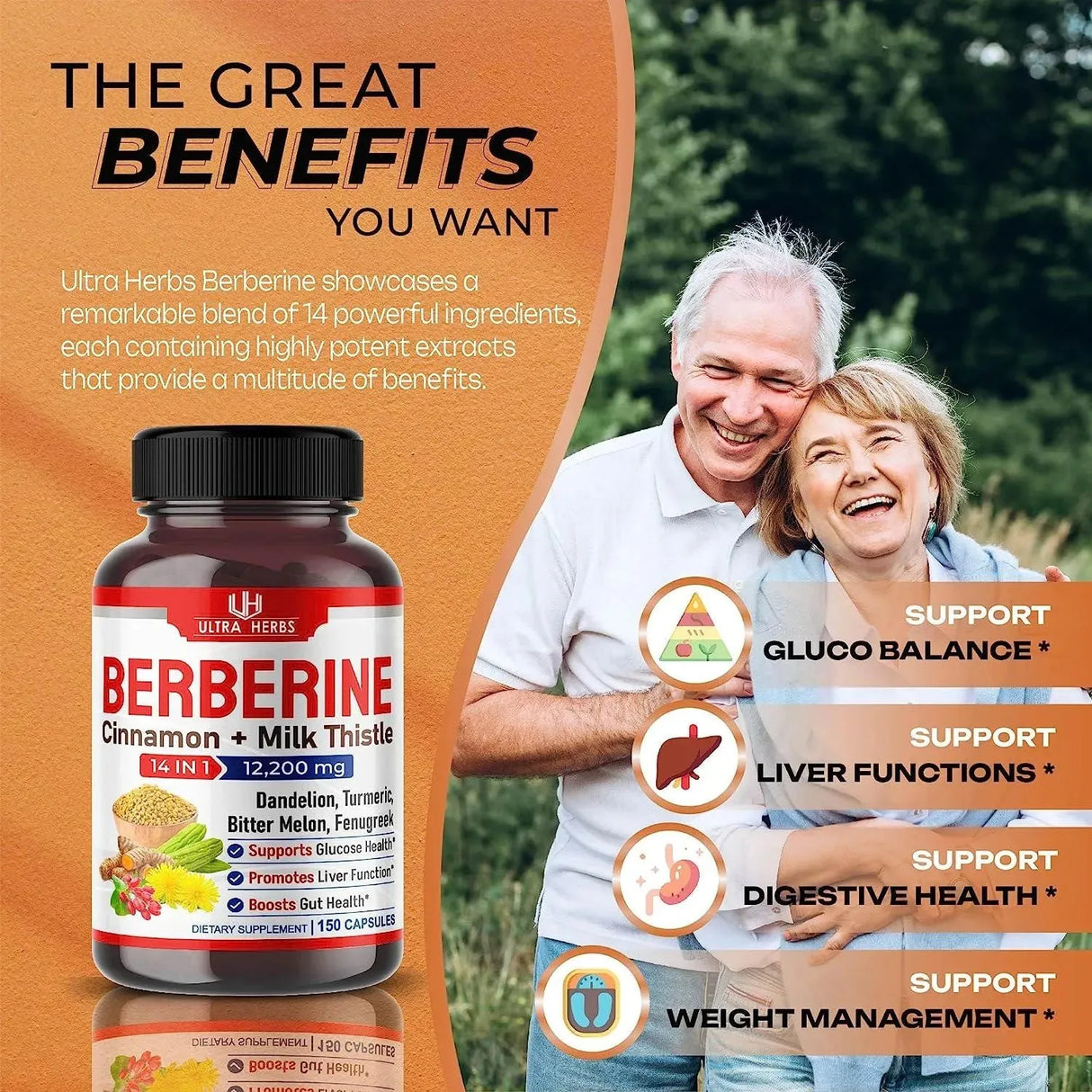 ULTRA HERBS - ULTRA HERBS Premium Berberine 12,200Mg. 150 Capsulas - The Red Vitamin MX - Suplementos Alimenticios - {{ shop.shopifyCountryName }}
