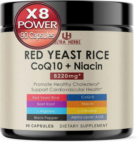 ULTRA HERBS - Ultra Herbs Red Yeast Rice 7000Mg. CoQ10 100Mg. Beet Root 1000Mg. 90 Capsulas - The Red Vitamin MX - Suplementos Alimenticios - {{ shop.shopifyCountryName }}