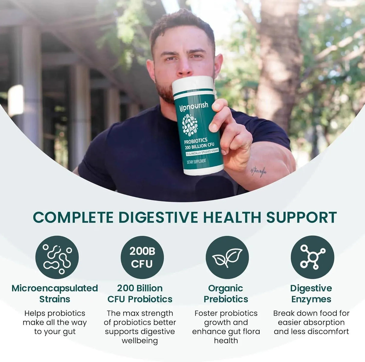 UPNOURISH - UpNourish 200 Billion CFUs Probiotics 60 Capsulas - The Red Vitamin MX - Suplementos Alimenticios - {{ shop.shopifyCountryName }}