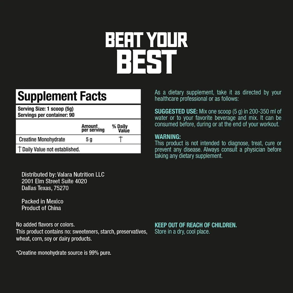 VALARA - Valara Creatine Monohydrate Micronized Powder 90 Servicios 450Gr. - The Red Vitamin MX - Suplementos Alimenticios - {{ shop.shopifyCountryName }}