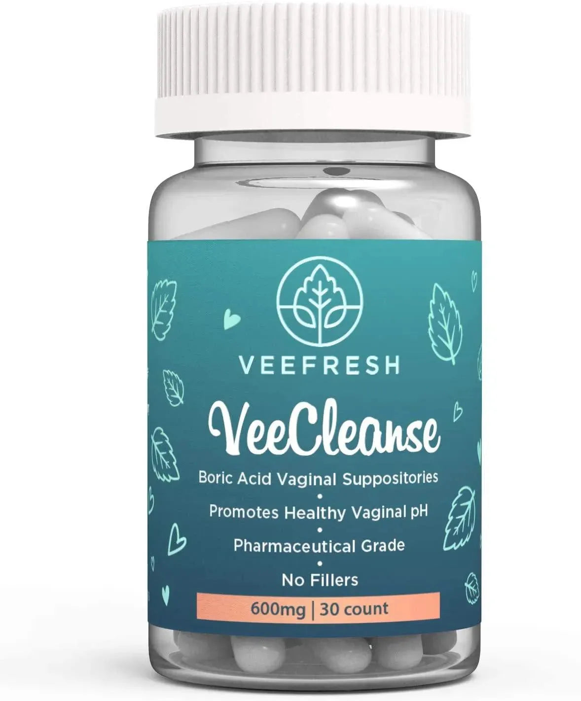 VEEFRESH - VeeFresh VeeCleanse Boric Acid Vaginal Suppositories 30 Supositorios - The Red Vitamin MX - Supositorios De Ácido Bórico - {{ shop.shopifyCountryName }}