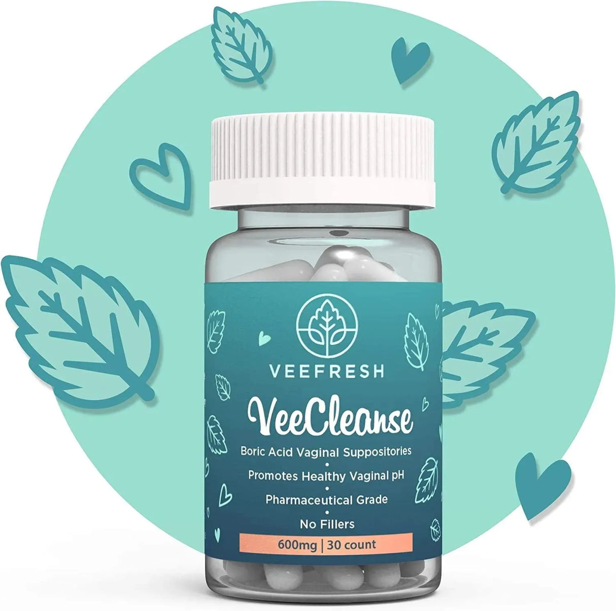 VEEFRESH - VeeFresh VeeCleanse Boric Acid Vaginal Suppositories 30 Supositorios - The Red Vitamin MX - Supositorios De Ácido Bórico - {{ shop.shopifyCountryName }}