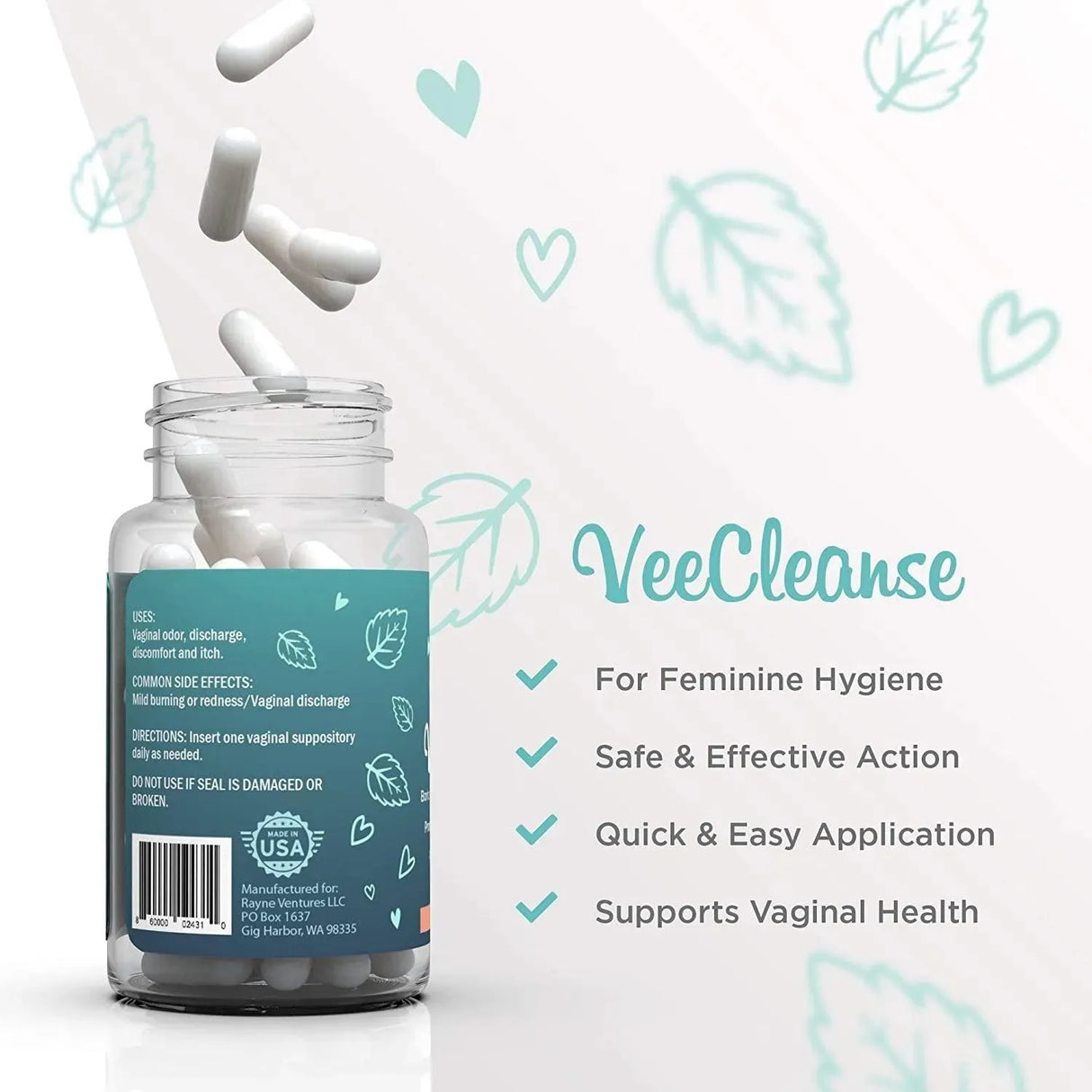 VEEFRESH - VeeFresh VeeCleanse Boric Acid Vaginal Suppositories 30 Supositorios - The Red Vitamin MX - Supositorios De Ácido Bórico - {{ shop.shopifyCountryName }}