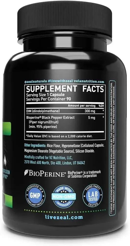VELA NUTRITION - Vela DIM (Diindolylmethane) Supplement Plus Bioperine 300Mg. 90 Capsulas - The Red Vitamin MX - Suplementos Alimenticios - {{ shop.shopifyCountryName }}