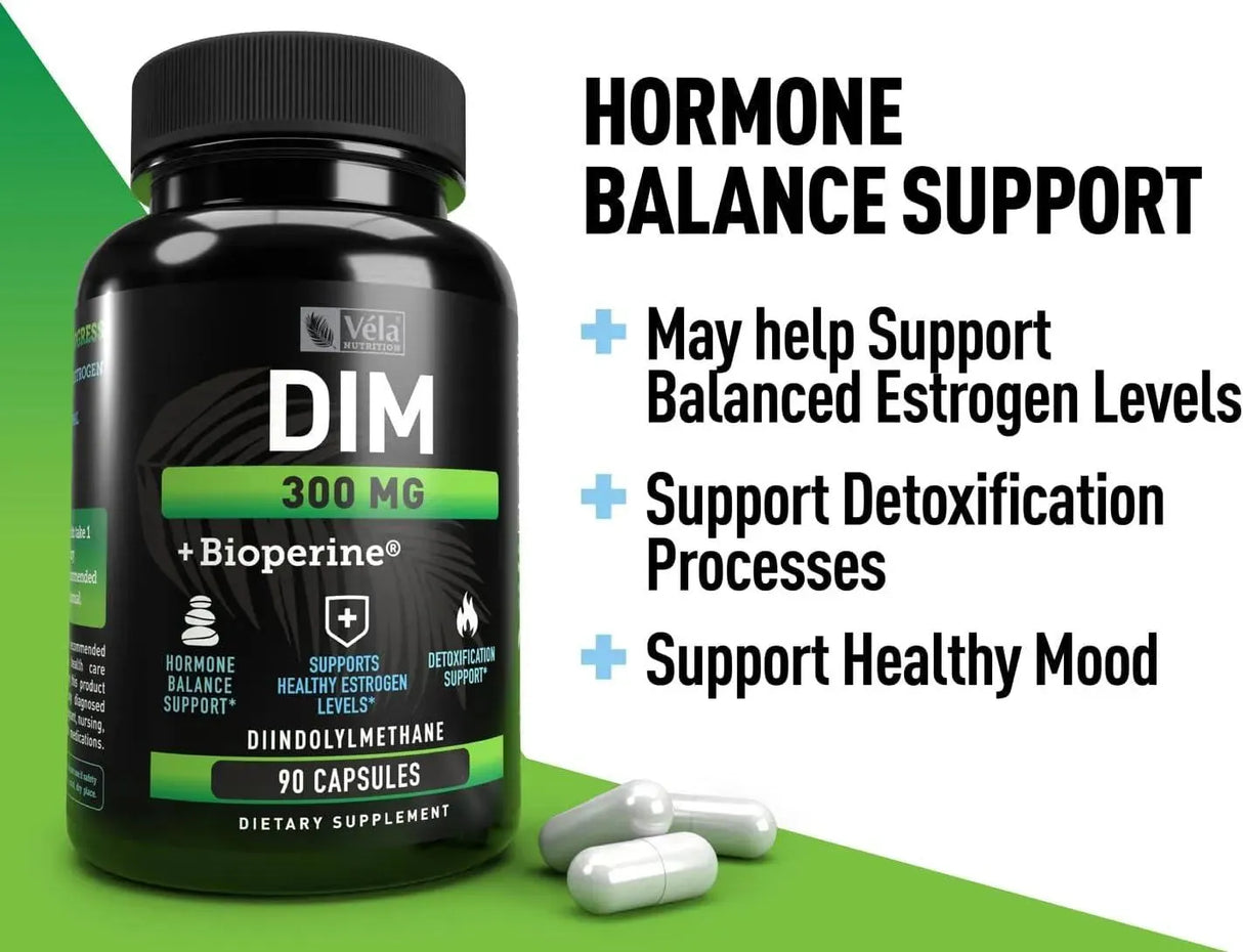 VELA NUTRITION - Vela DIM (Diindolylmethane) Supplement Plus Bioperine 300Mg. 90 Capsulas - The Red Vitamin MX - Suplementos Alimenticios - {{ shop.shopifyCountryName }}