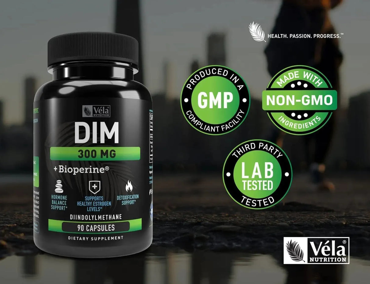 VELA NUTRITION - Vela DIM (Diindolylmethane) Supplement Plus Bioperine 300Mg. 90 Capsulas - The Red Vitamin MX - Suplementos Alimenticios - {{ shop.shopifyCountryName }}