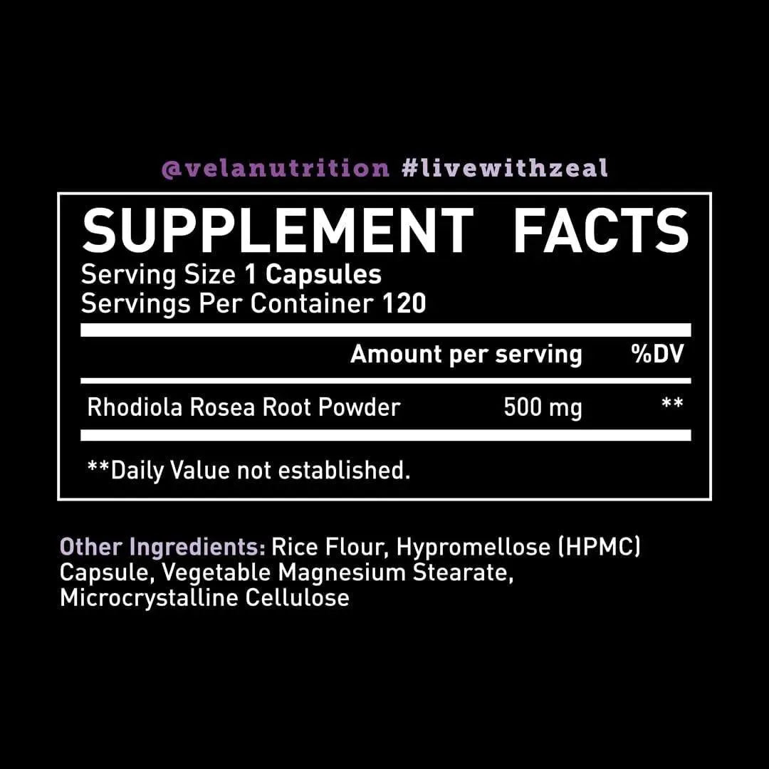 VELA NUTRITION - Vela Rhodiola Rosea 500Mg. 120 Capsulas - The Red Vitamin MX - Suplementos Alimenticios - {{ shop.shopifyCountryName }}