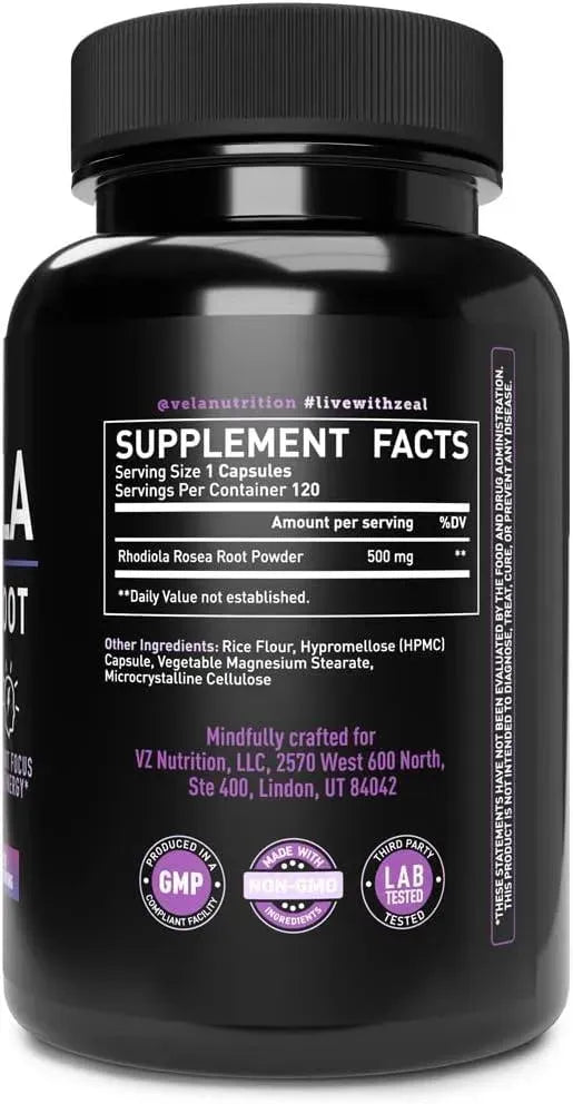 VELA NUTRITION - Vela Rhodiola Rosea 500Mg. 120 Capsulas - The Red Vitamin MX - Suplementos Alimenticios - {{ shop.shopifyCountryName }}