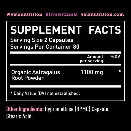 VELA NUTRITION - Vela’s Astragalus 1100Mg. 160 Capsulas - The Red Vitamin MX - Suplementos Alimenticios - {{ shop.shopifyCountryName }}