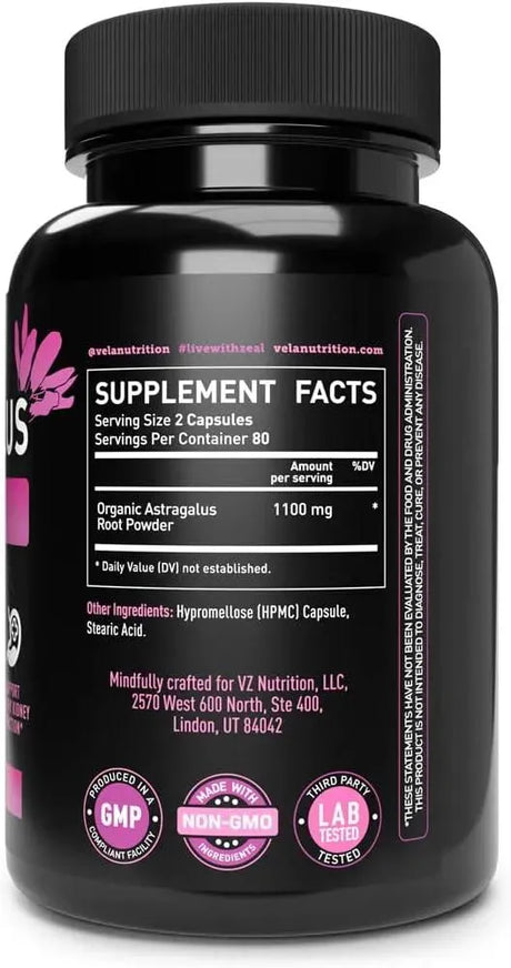 VELA NUTRITION - Vela’s Astragalus 1100Mg. 160 Capsulas - The Red Vitamin MX - Suplementos Alimenticios - {{ shop.shopifyCountryName }}