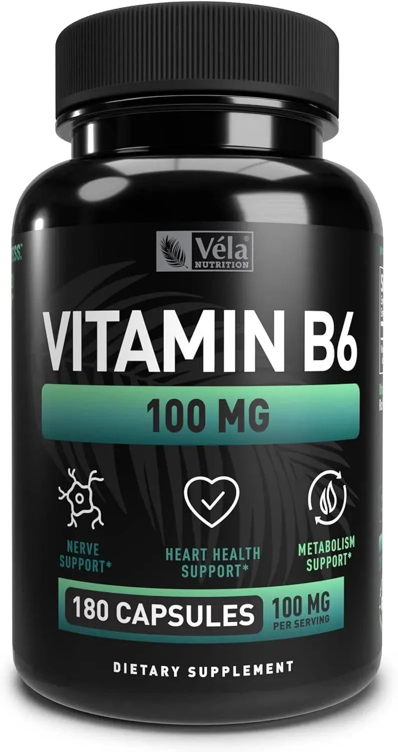 VELA NUTRITION - Vela Vitamin B6 100Mg. 180 Capsulas - The Red Vitamin MX - Suplementos Alimenticios - {{ shop.shopifyCountryName }}