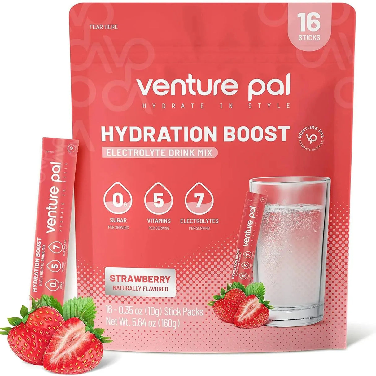 VENTURE PAL - Venture Pal Hydration Boost Strawberry 16 Paquetes - The Red Vitamin MX - Suplementos Alimenticios - {{ shop.shopifyCountryName }}