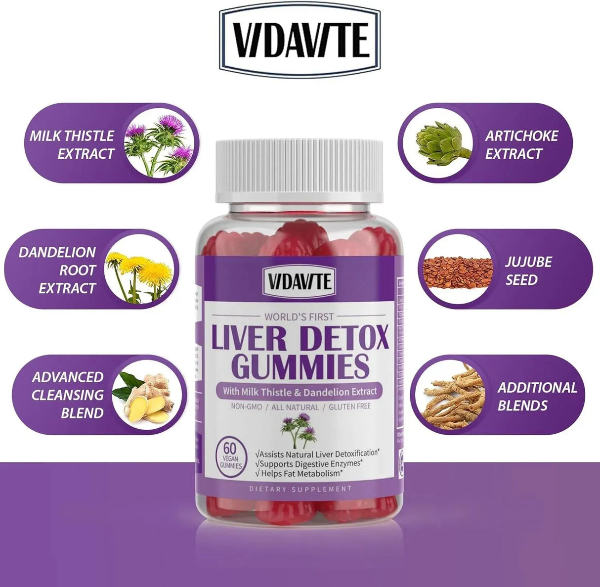 VIDAVITE - VIDAVITE Liver Cleanse Detox & Repair Gummies 60 Gomitas - The Red Vitamin MX - Suplementos Alimenticios - {{ shop.shopifyCountryName }}