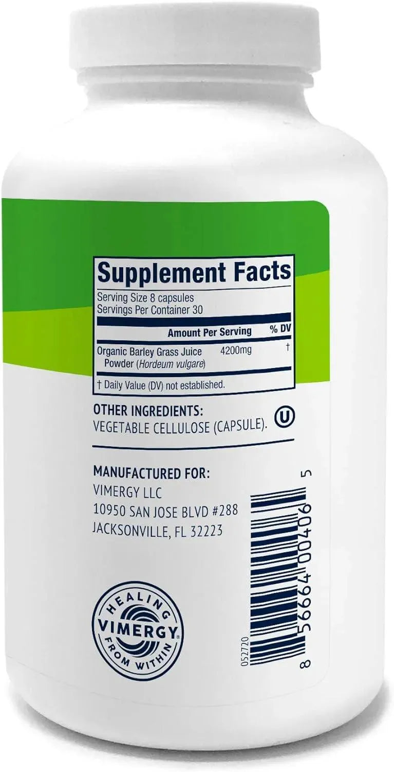 VIMERGY - Vimergy Barley Grass 240 Capsulas - The Red Vitamin MX - Suplementos Alimenticios - {{ shop.shopifyCountryName }}