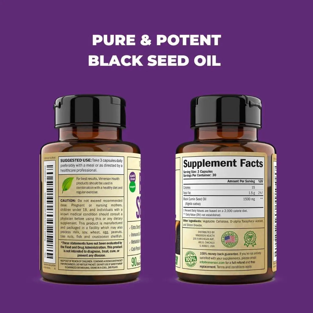 VIMERSON HEALTH - Vimerson Health Black Seed Oil 1500Mg. 90 Capsulas - The Red Vitamin MX - Suplementos Alimenticios - {{ shop.shopifyCountryName }}