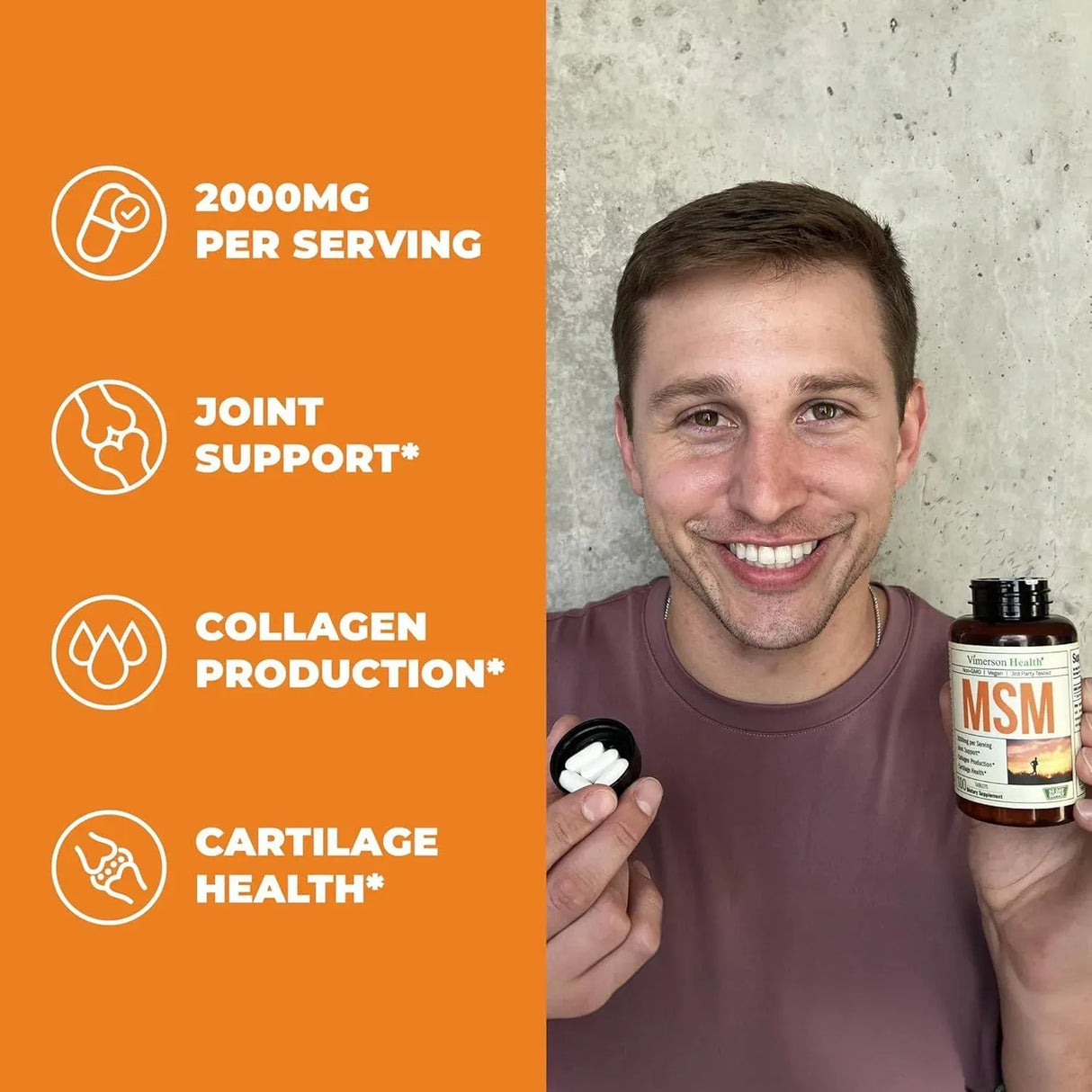 VIMERSON HEALTH - Vimerson Health MSM 2000Mg. 100 Tabletas - The Red Vitamin MX - Suplementos Alimenticios - {{ shop.shopifyCountryName }}