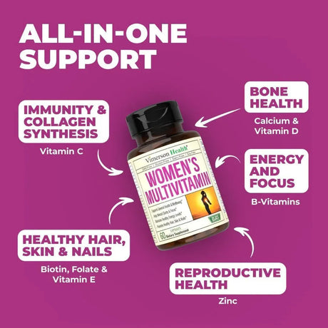 VIMERSON HEALTH - Vimerson Health Multivitamin for Women 60 Capsulas - The Red Vitamin MX - Suplementos Alimenticios - {{ shop.shopifyCountryName }}