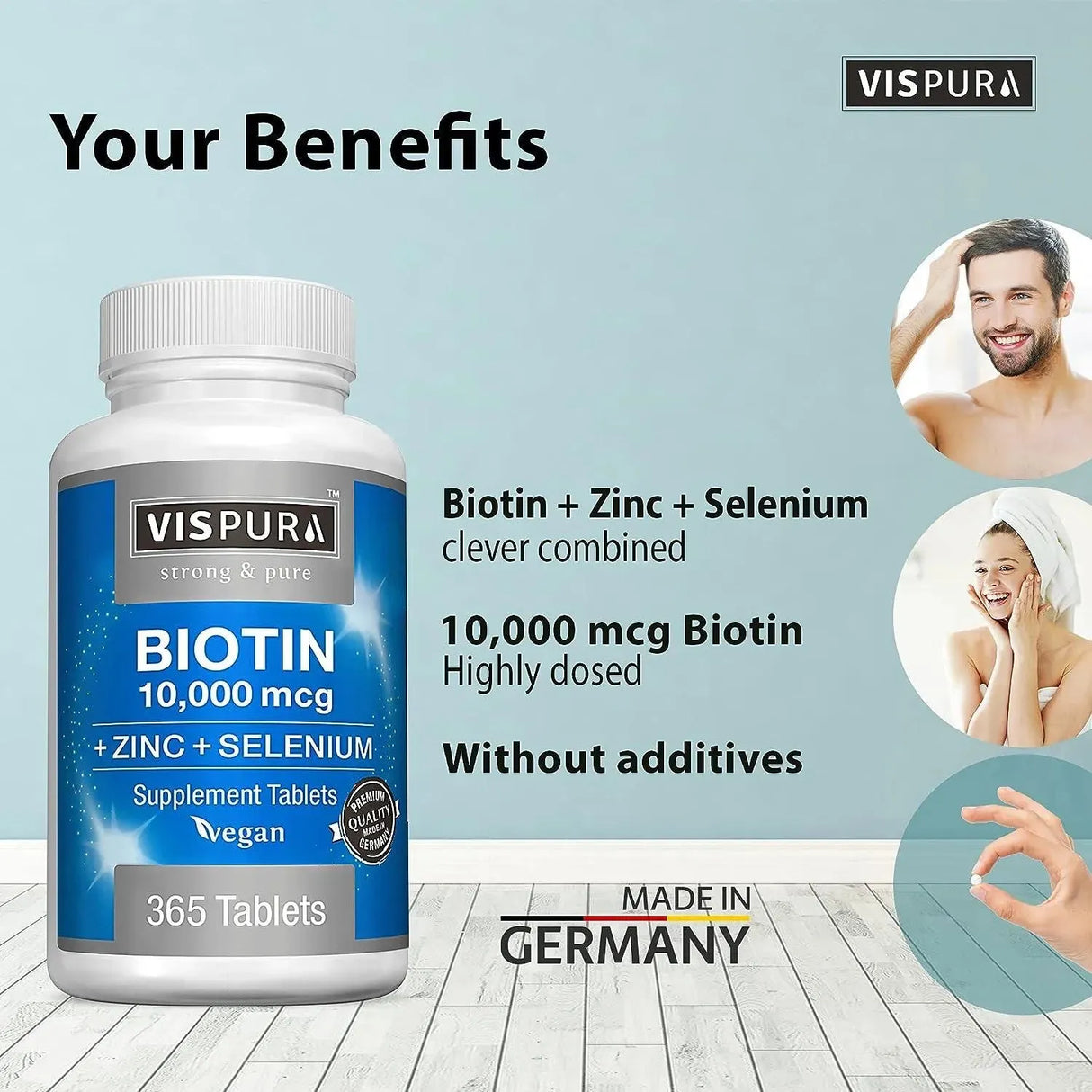 VISPURA - VISPURA Biotin 10000 mcg 365 Tabletas - The Red Vitamin MX - Suplementos Alimenticios - {{ shop.shopifyCountryName }}