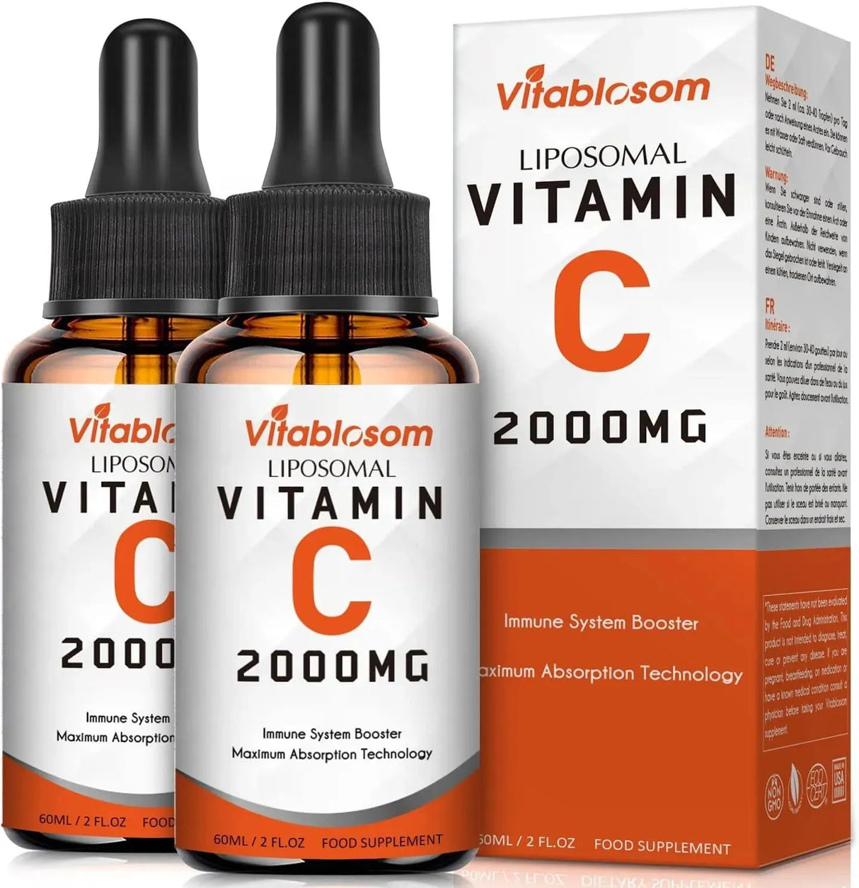VITABLOSOM - Vitablosom Liposomal Vitamin C 2000Mg. 60Ml. 2 Pack - The Red Vitamin MX - Suplementos Alimenticios - {{ shop.shopifyCountryName }}
