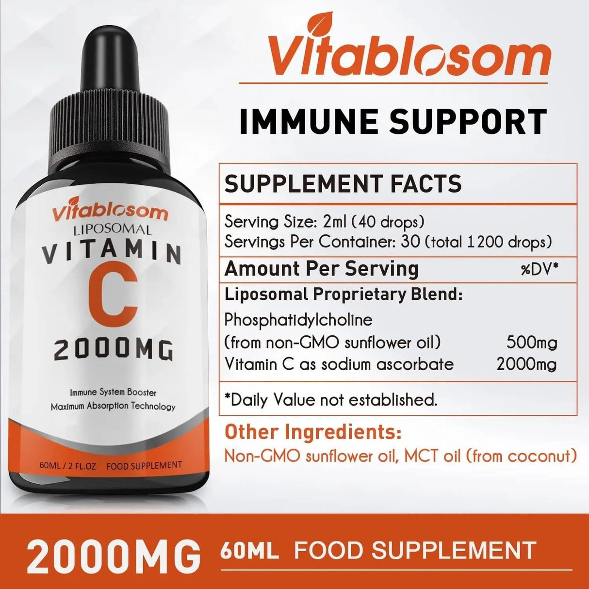 VITABLOSOM - Vitablosom Liposomal Vitamin C 2000Mg. 60Ml. 2 Pack - The Red Vitamin MX - Suplementos Alimenticios - {{ shop.shopifyCountryName }}
