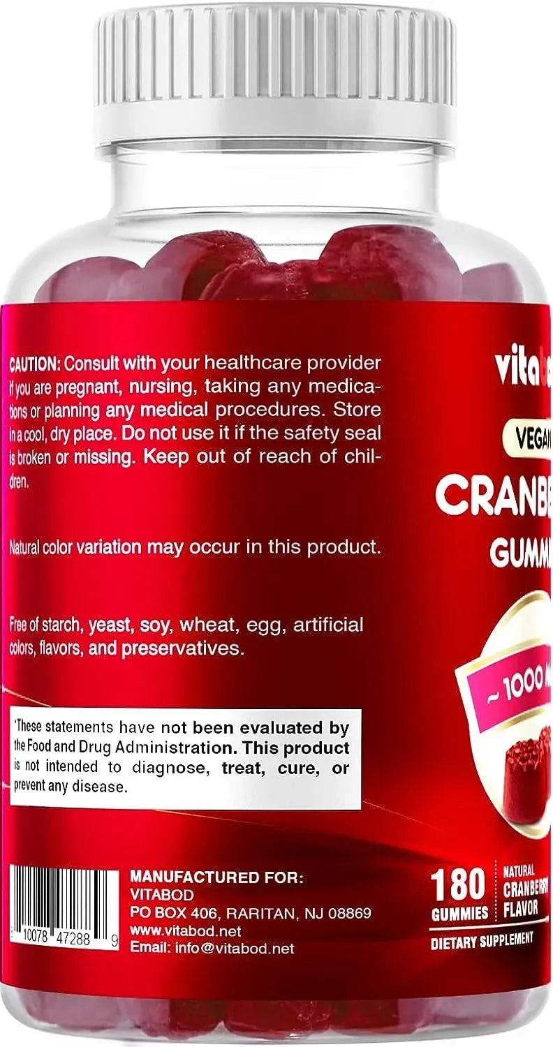 VITABOD - Vitabod Cranberry Gummies 1000Mg. 180 Gomitas - The Red Vitamin MX - Suplementos Alimenticios - {{ shop.shopifyCountryName }}