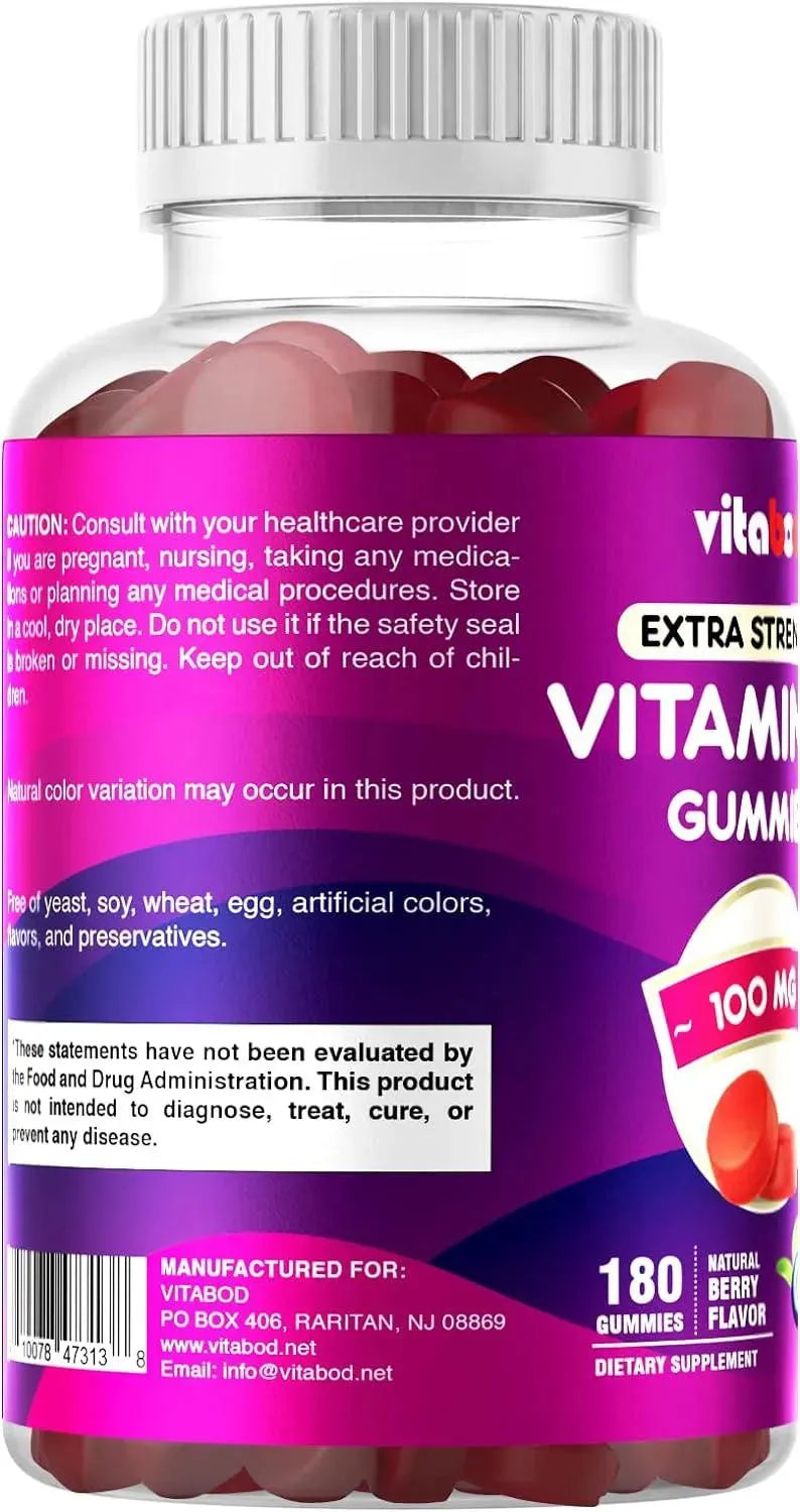 VITABOD - Vitabod Extra Strength Vitamin B6 Gummies 100Mg. 180 Gomitas - The Red Vitamin MX - Suplementos Alimenticios - {{ shop.shopifyCountryName }}