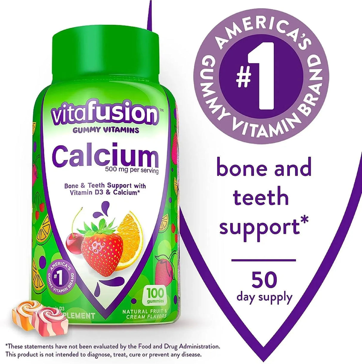 VITAFUSION - Vitafusion Calcium Gummy 500Mg. 100 Gomitas - The Red Vitamin MX - Suplementos Alimenticios - {{ shop.shopifyCountryName }}