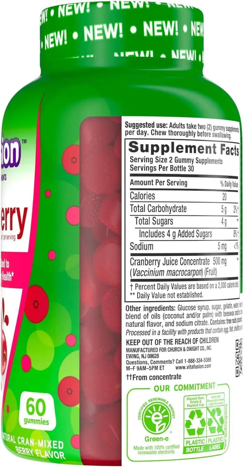 VITAFUSION - Vitafusion Cranberry Gummies for Women 500Mg. 60 Gomitas - The Red Vitamin MX - Suplementos Alimenticios - {{ shop.shopifyCountryName }}