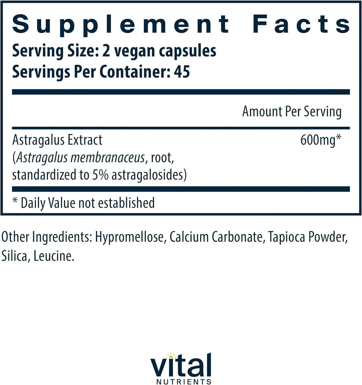 VITAL NUTRIENTS - Vital Nutrients Astragalus Root Extract 300Mg. 90 Capsulas - The Red Vitamin MX - Suplementos Alimenticios - {{ shop.shopifyCountryName }}