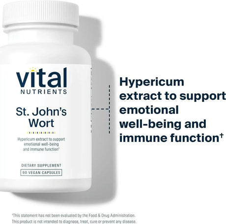 VITAL NUTRIENTS - Vital Nutrients St John's Wort 300Mg. 90 Capsulas - The Red Vitamin MX - Suplementos Alimenticios - {{ shop.shopifyCountryName }}