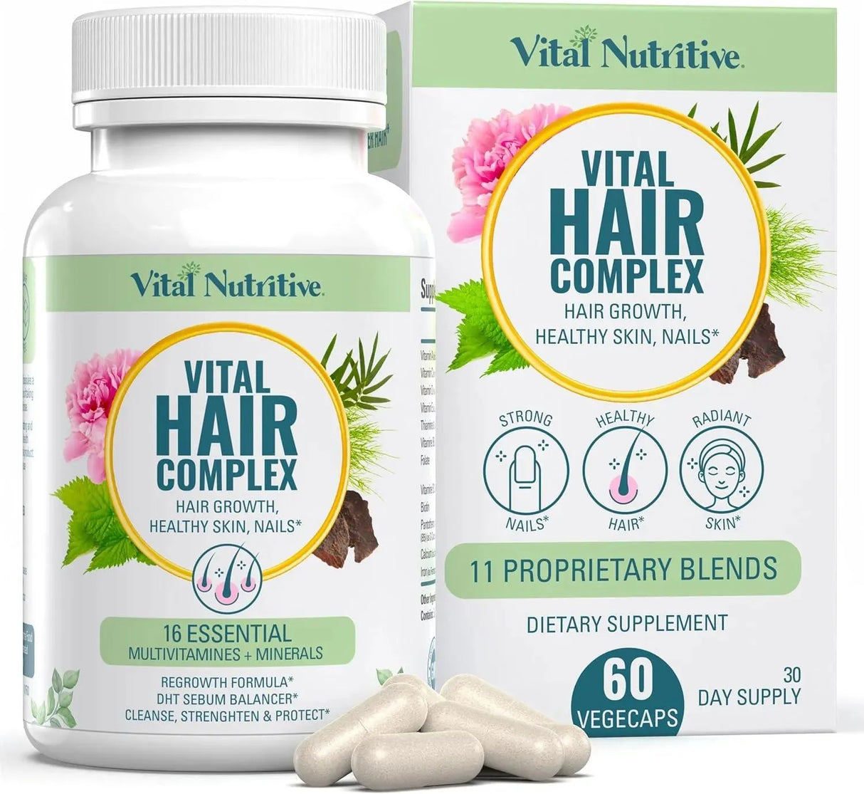 VITAL NUTRITIVE - Vital Nutritive Vital Hair Complex 60 Capsulas - The Red Vitamin MX - Suplementos Alimenticios - {{ shop.shopifyCountryName }}